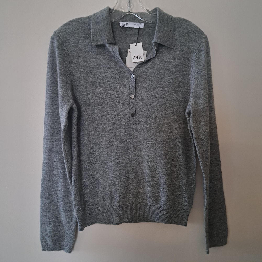 Zara Gray Wool Mix Women's Sweater